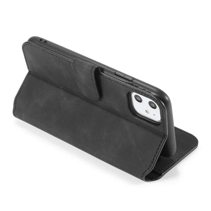 DG.MING Retro Oil Side Horizontal Flip Case with Holder & Card Slots & Wallet for iPhone 11(Black) - iPhone 11 Cases by DG.MING | Online Shopping UK | buy2fix