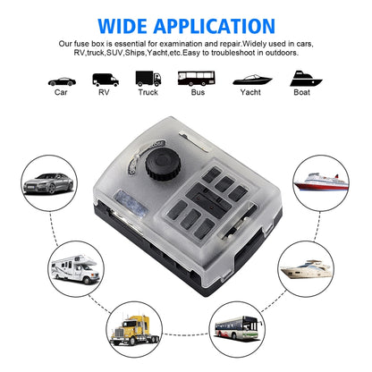 CS-1222A1 High Current Independent Positive and Negative 6-way LED Indicator Plug Fuse Box - In Car by buy2fix | Online Shopping UK | buy2fix