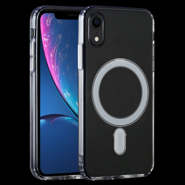 For iPhone XR Magsafe Case Simple Magnetic Ring All-inclusive Clear Crystal Acrylic PC +TPU Shockproof Case(Transparent) - Apple Accessories by buy2fix | Online Shopping UK | buy2fix