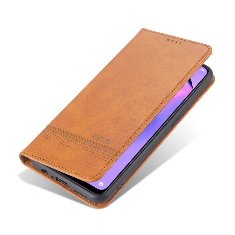 For Oppo Reno5 5G AZNS Magnetic Calf Texture Horizontal Flip Leather Case with Card Slots & Holder & Wallet(Light Brown) - OPPO Cases by AZNS | Online Shopping UK | buy2fix