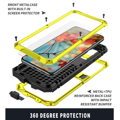 For Samsung Galaxy S21+ 5G R-JUST Shockproof Waterproof Dust-proof Metal + Silicone Protective Case with Holder(Yellow) - Galaxy S21+ 5G Cases by R-JUST | Online Shopping UK | buy2fix