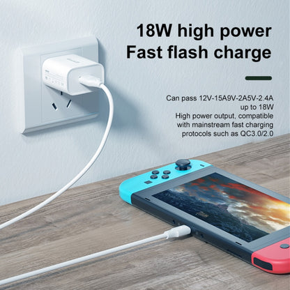 WK WP-U57 Max 18W Maxspeed QC3.0 Fast Charger + USB to Type-C / USB-C Data Cable, Plug Type:US Plug - Apple Accessories by WK | Online Shopping UK | buy2fix