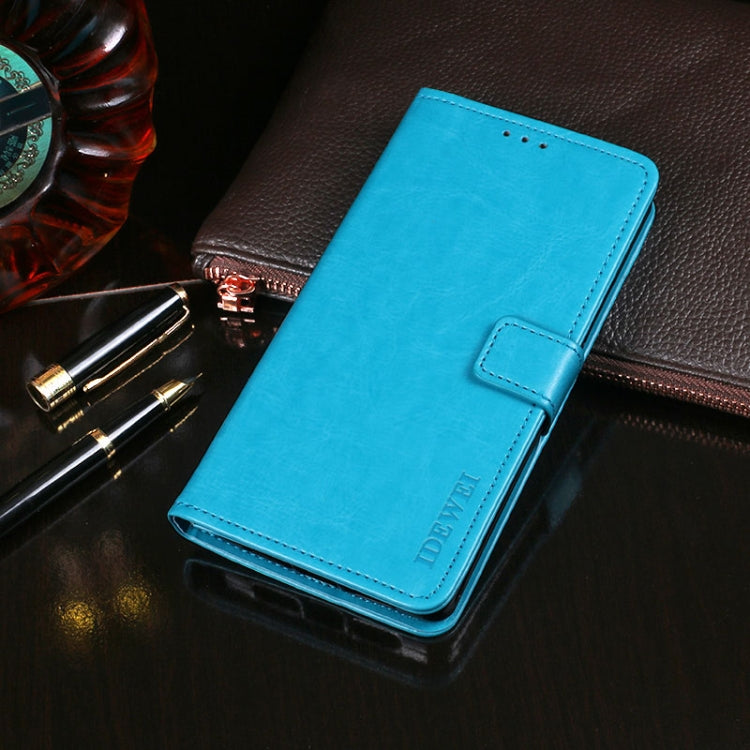 For TCL 10 SE idewei Crazy Horse Texture Horizontal Flip Leather Case with Holder & Card Slots & Wallet(Sky Blue) - More Brand by idewei | Online Shopping UK | buy2fix