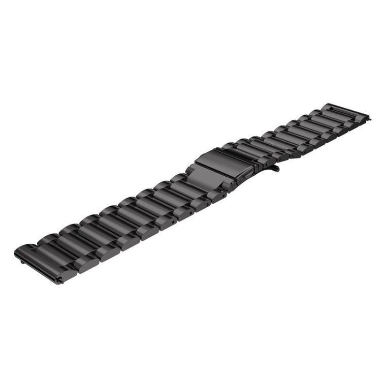 20mm Three Flat Buckle Stainless Steel Replacement Watchband for Samsung Galaxy Watch Active 2 / Amazfit GTS 2(Black) - Watch Bands by buy2fix | Online Shopping UK | buy2fix