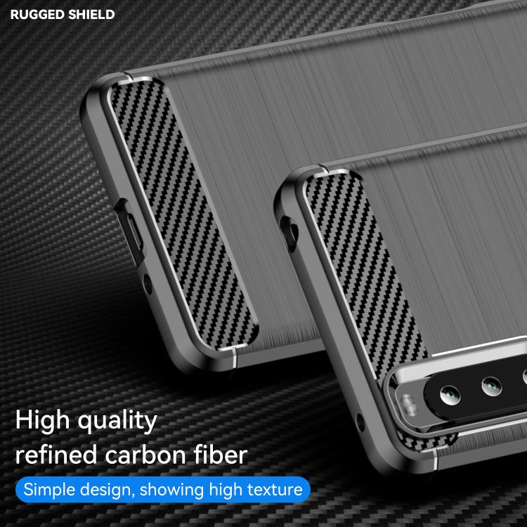 For Sony Xperia 10 III Brushed Texture Carbon Fiber TPU Case(Black) - Mobile Accessories by buy2fix | Online Shopping UK | buy2fix