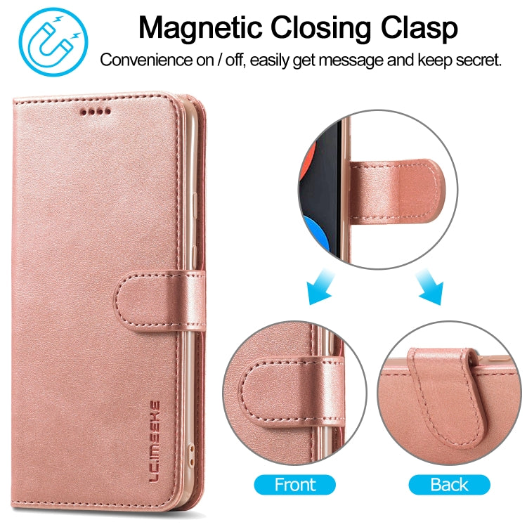 For OPPO Realme C21 / C20 LC.IMEEKE Calf Texture Horizontal Flip Leather Case, with Holder & Card Slots & Wallet(Rose Gold) - Realme Cases by LC.IMEEKE | Online Shopping UK | buy2fix