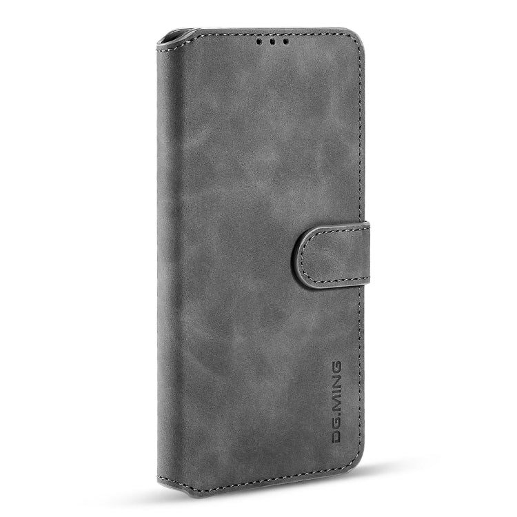 For Samsung Galaxy S21 FE DG.MING Retro Oil Side Horizontal Flip Leather Case with Holder & Card Slots & Wallet(Grey) - Galaxy Phone Cases by DG.MING | Online Shopping UK | buy2fix