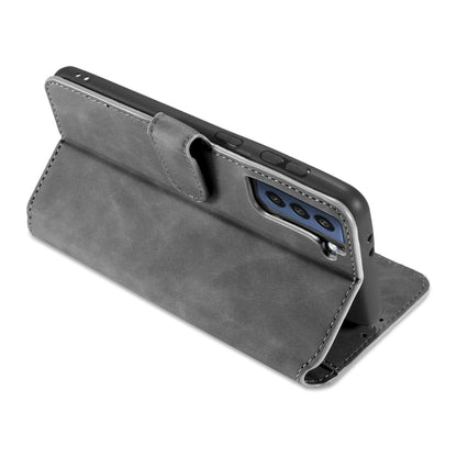 For Samsung Galaxy S21 FE DG.MING Retro Oil Side Horizontal Flip Leather Case with Holder & Card Slots & Wallet(Grey) - Galaxy Phone Cases by DG.MING | Online Shopping UK | buy2fix