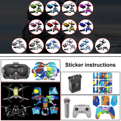 FPV-TZ-SF 4 in 1 Waterproof Anti-Scratch Decal Skin Wrap Stickers Personalized Film Kits for DJI FPV Drone & Goggles V2 & Remote Control & Rocker(Fluorescent Baby Blue) - DJI & GoPro Accessories by buy2fix | Online Shopping UK | buy2fix