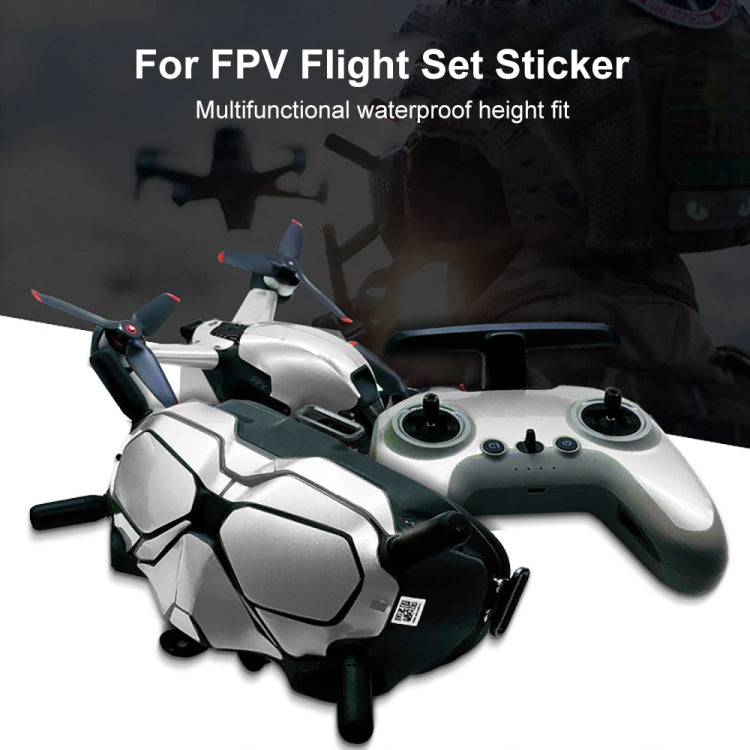 FPV-TZ-SF 4 in 1 Waterproof Anti-Scratch Decal Skin Wrap Stickers Personalized Film Kits for DJI FPV Drone & Goggles V2 & Remote Control & Rocker(Blue Shark) - DJI & GoPro Accessories by buy2fix | Online Shopping UK | buy2fix