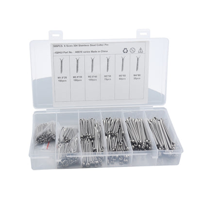 A5518 555 PCS Car U-shape 304 Stainless Steel Cotter Pin Clip Key Fastner Fitting Assortment Kit - In Car by buy2fix | Online Shopping UK | buy2fix