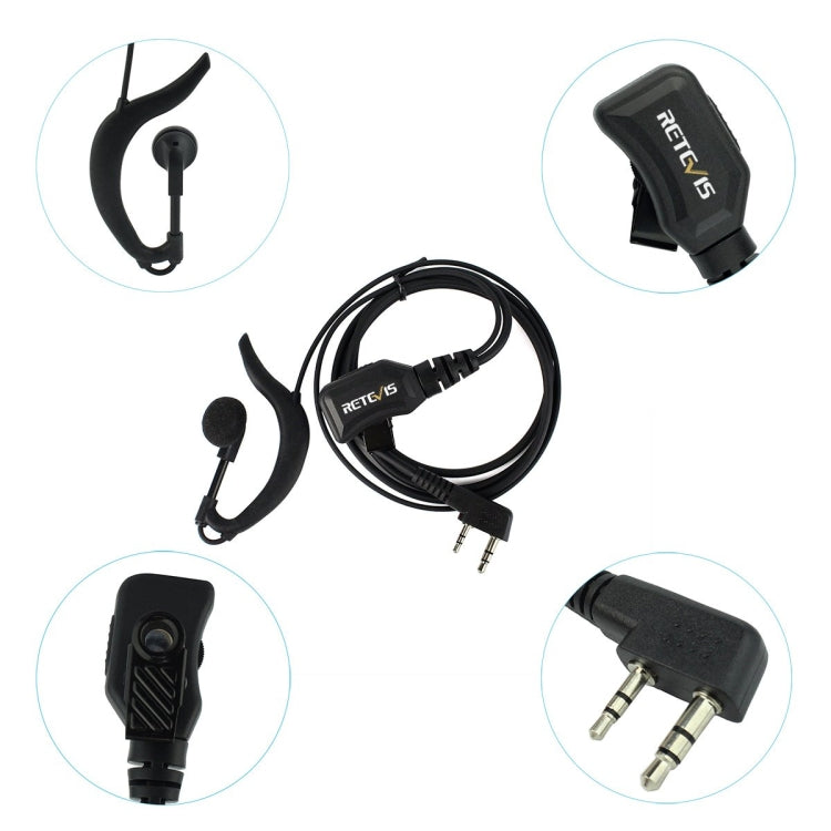 RETEVIS R-111 K Head G Type PTT Adjustable Volume Earphone Microphone for H-777/RT-5R/RT1/RT2/RT5 - Microphones & Headsets by RETEVIS | Online Shopping UK | buy2fix