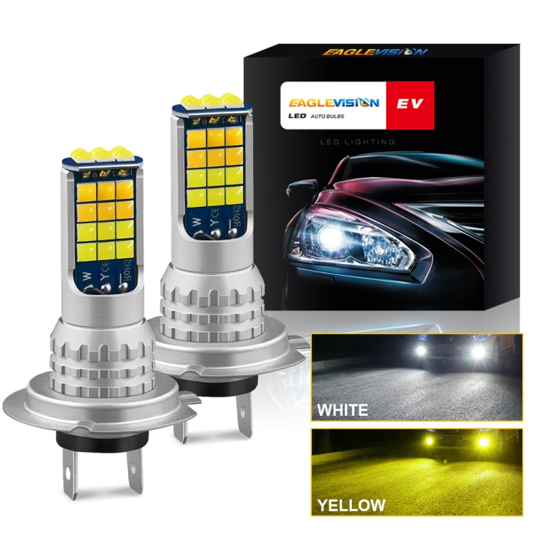2 PCS V6 H7 DC9-36V 30W 3000LM IP65 Car LED Double Color Fog Light with 30LEDs SMD-2525 Lamp - In Car by buy2fix | Online Shopping UK | buy2fix
