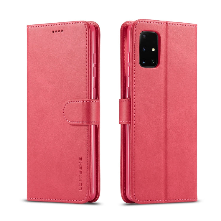 For Samsung Galaxy A03s 164mm LC.IMEEKE Calf Texture Horizontal Flip Leather Case with Holder & Card Slots & Wallet(Red) - Galaxy Phone Cases by LC.IMEEKE | Online Shopping UK | buy2fix