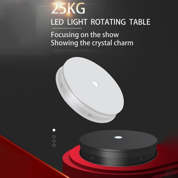 30cm Electric Rotating Turntable Display Stand  LED Light Video Shooting Props Turntable, Power Plug:220V EU Plug(Black) - Camera Accessories by buy2fix | Online Shopping UK | buy2fix