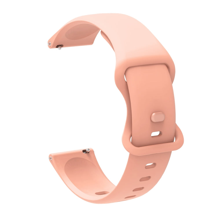 22mm For Apex 46mm /  Apex Pro / Ticwatch Pro 3 Universal Inner Back Buckle Perforation Silicone Watch Band(Pink) - Watch Bands by buy2fix | Online Shopping UK | buy2fix