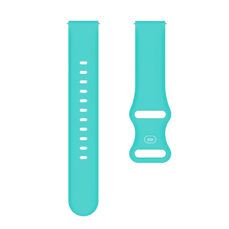 22mm For Apex 46mm /  Apex Pro / Ticwatch Pro 3 Universal Inner Back Buckle Perforation Silicone Watch Band(Mint Green) - Watch Bands by buy2fix | Online Shopping UK | buy2fix