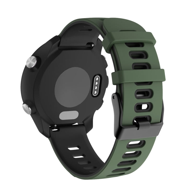 20mm For Garmin Vivoactive 3 / Venu Universal Two-color Silicone Watch Band(Army Green Black) - Smart Wear by buy2fix | Online Shopping UK | buy2fix