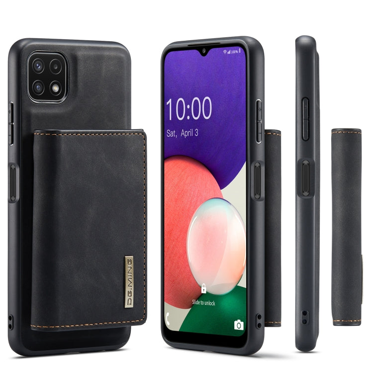 For Samsung Galaxy A22 5G DG.MING M1 Series 3-Fold Multi Card Wallet  Back Cover Shockproof Case with Holder Function(Black) - Galaxy Phone Cases by DG.MING | Online Shopping UK | buy2fix