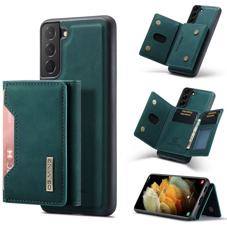 For Samsung Galaxy S21 FE DG.MING M2 Series 3-Fold Multi Card Bag Back Cover Shockproof Case with Wallet & Holder Function(Green) - Galaxy Phone Cases by DG.MING | Online Shopping UK | buy2fix