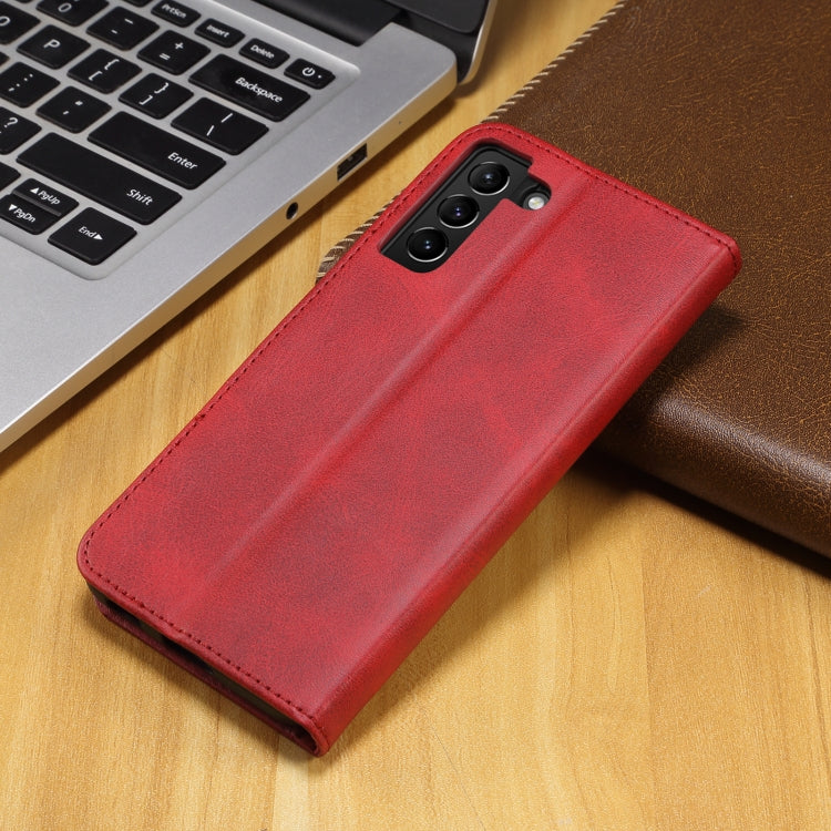 For Samsung Galaxy S21 5G GUSSIM Business Style Horizontal Flip Leather Case with Holder & Card Slots & Wallet(Red) - Galaxy S21 5G Cases by GUSSIM | Online Shopping UK | buy2fix