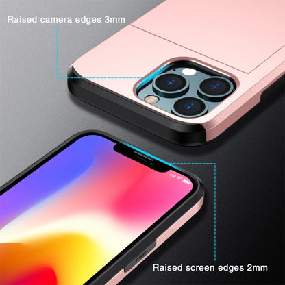 For iPhone 13 Pro Max Shockproof Armor Protective Case with Slide Card Slot (Pink) - iPhone 13 Pro Max Cases by buy2fix | Online Shopping UK | buy2fix