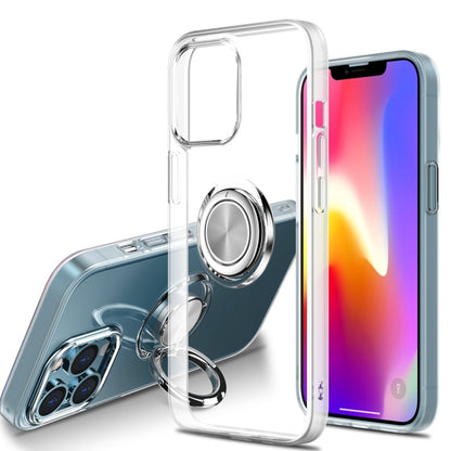 For iPhone 13 Pro Shockproof Matte Transparent TPU Protective Case with Ring Holder (White) - iPhone 13 Pro Cases by buy2fix | Online Shopping UK | buy2fix