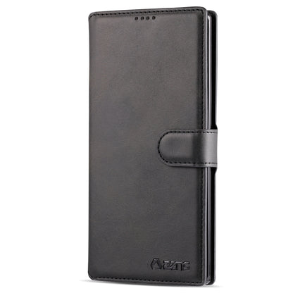 For Galaxy Note 10 Plus AZNS Calf Texture Magnetic Horizontal Flip PU Leather Case with Holder & Card Slots & Photo Frame(Black) - Galaxy Phone Cases by AZNS | Online Shopping UK | buy2fix