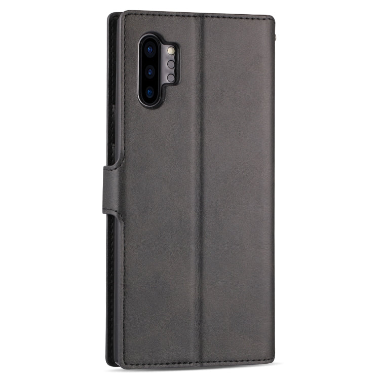 For Galaxy Note 10 Plus AZNS Calf Texture Magnetic Horizontal Flip PU Leather Case with Holder & Card Slots & Photo Frame(Black) - Galaxy Phone Cases by AZNS | Online Shopping UK | buy2fix