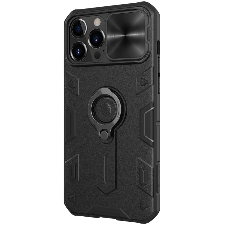 For iPhone 13 Pro NILLKIN Shockproof CamShield Armor Protective Case with Invisible Ring Holder (Black) - iPhone 13 Pro Cases by NILLKIN | Online Shopping UK | buy2fix