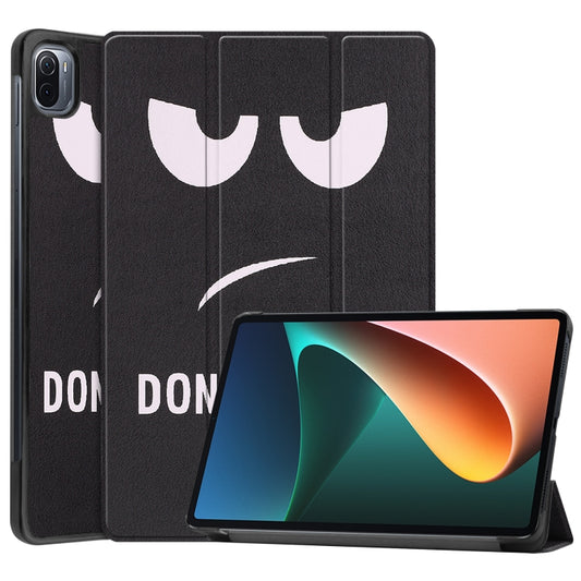 For Xiaomi Pad 5 Custer Painted PU Leather Case with Sleep / Wake-up Function & 3-Fold Holder(Big Eye Me) - Mobile Accessories by buy2fix | Online Shopping UK | buy2fix