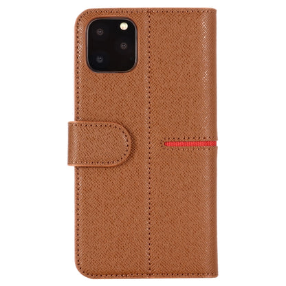 For iPhone 11 Pro GEBEI Top-grain Leather Horizontal Flip Protective Case with Holder & Card Slots & Wallet & Photo Frame(Brown) - iPhone 11 Pro Cases by GEBEI | Online Shopping UK | buy2fix