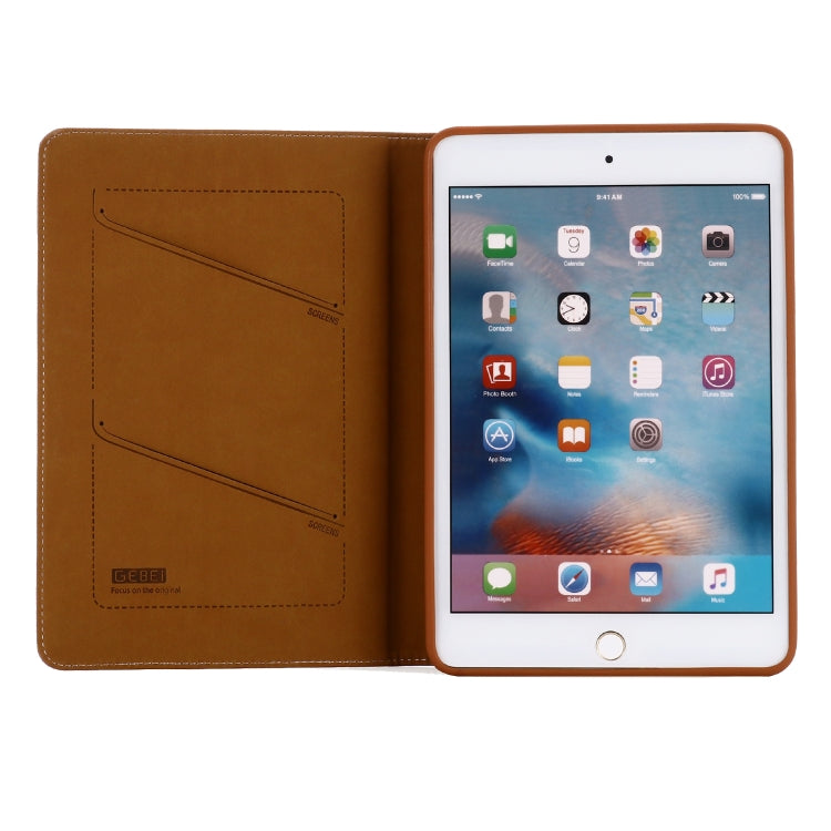 For iPad Mini 2019 & 4 & 3 & 2 & 1 GEBEI PU+TPU Horizontal Flip Protective Case with Holder & Card Slots(Brown) - iPad mini (2019) / mini 5 Cases by GEBEI | Online Shopping UK | buy2fix