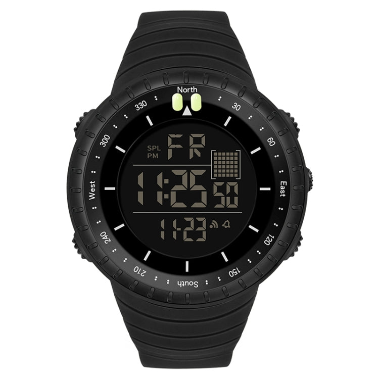 SANDA 6071 Three-split Screen LED Digital Display Luminous Stopwatch Timing Multifunctional Men Sports Electronic Watch(All Black) - Sport Watches by SANDA | Online Shopping UK | buy2fix
