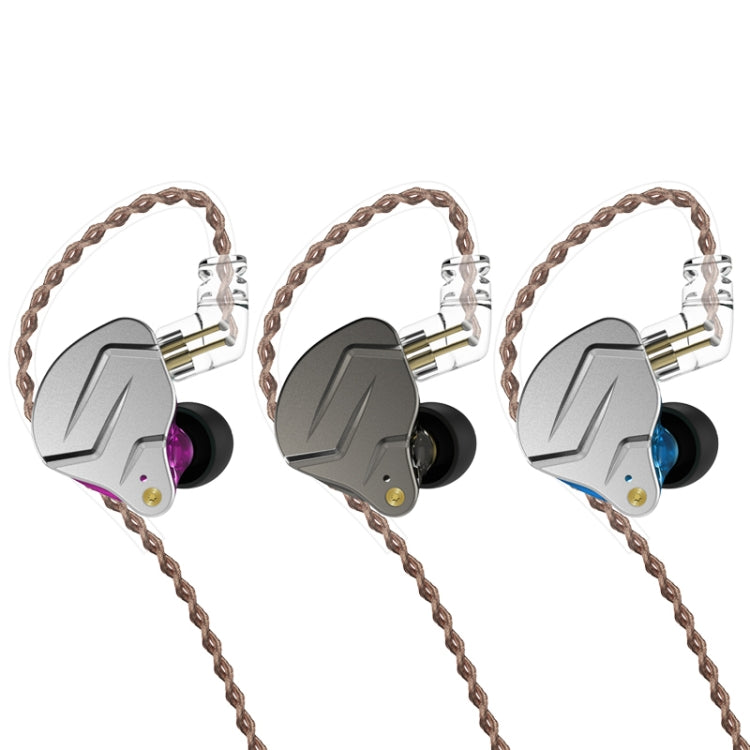 KZ ZSN Pro Ring Iron Hybrid Drive Metal In-ear Wired Earphone, Mic Version(Grey) - In Ear Wired Earphone by KZ | Online Shopping UK | buy2fix