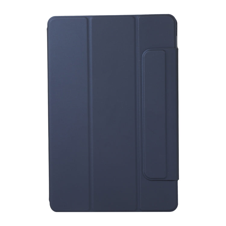 For Xiaomi Pad 5 / Pad 5 Pro Solid Color Magnetic Buckle Horizontal Flip Leather Case with Holder(Dark Blue) - Xiaomi Accessories by buy2fix | Online Shopping UK | buy2fix