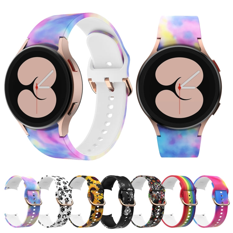 For Samsung Galaxy Watch4 / Watch4 Classic Silicone Printing Watch Band(Rainbow) - Smart Wear by buy2fix | Online Shopping UK | buy2fix