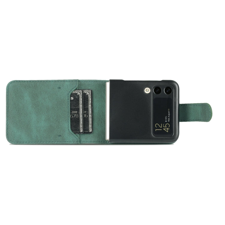 For Samsung Galaxy Z Flip3 5G AZNS Dream II Skin Feel PU+TPU Horizontal Flip PU Phone Case(Green) - Samsung Accessories by GKK | Online Shopping UK | buy2fix