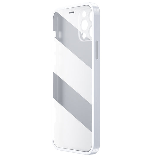 For iPhone 12 Pro WK WPC-011 Shockproof PC Phone Case with Tempered Glass Film(White) - iPhone 12 / 12 Pro Cases by WK | Online Shopping UK | buy2fix
