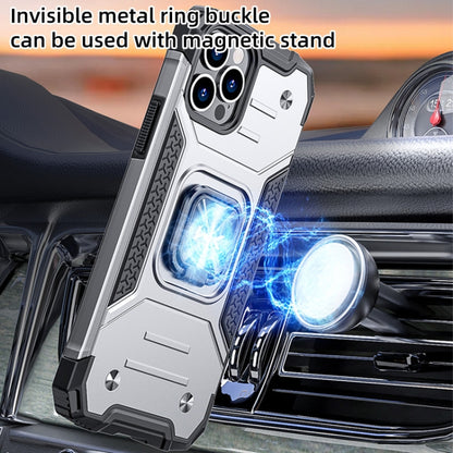 For iPhone 12 mini WK WTP-012 Shockproof PC + TPU + Metal Phone Case with Ring Holder (Silver) - iPhone 12 mini Cases by WK | Online Shopping UK | buy2fix