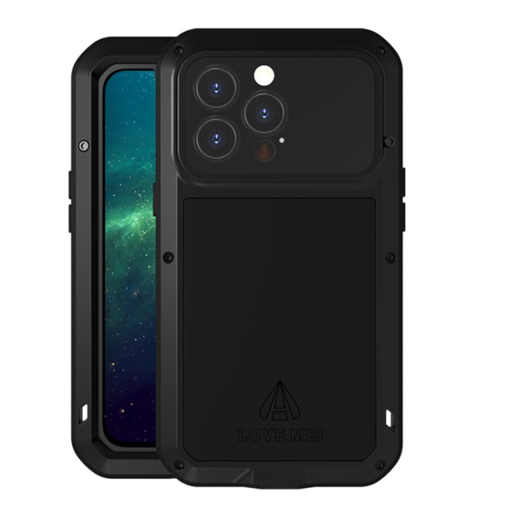 For iPhone 13 Pro LOVE MEI Metal Shockproof Life Waterproof Dustproof Protective Phone Case (Black) - iPhone 13 Pro Cases by LOVE MEI | Online Shopping UK | buy2fix