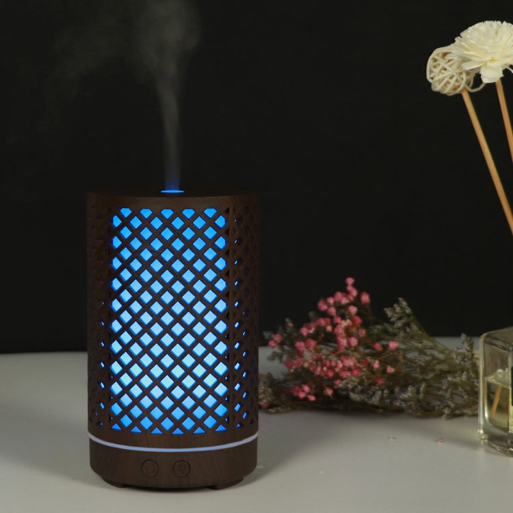 200ml Hollow-out Forest Pattern Wooden Essential Oil Aromatherapy Machine Ultrasonic Humidifier Automatic Alcohol Sprayer, Plug Specification:UK Plug(Dark Brown-1) - Home & Garden by buy2fix | Online Shopping UK | buy2fix
