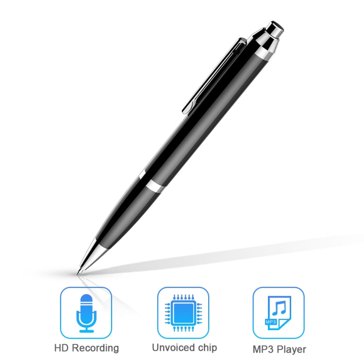 Q90 Intelligent HD Digital Noise Reduction Recording Pen, Capacity:8GB(Black) - Security by buy2fix | Online Shopping UK | buy2fix