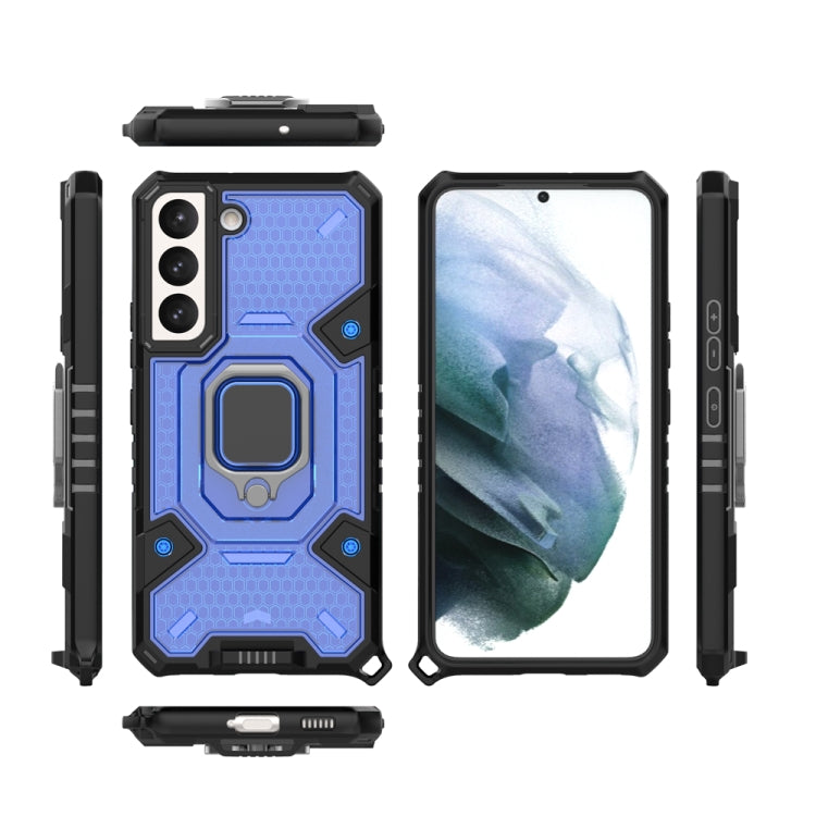 For Samsung Galaxy S22 5G Space PC+TPU Ring Holder Protective Phone Case(Blue) - Galaxy S22 5G Cases by buy2fix | Online Shopping UK | buy2fix