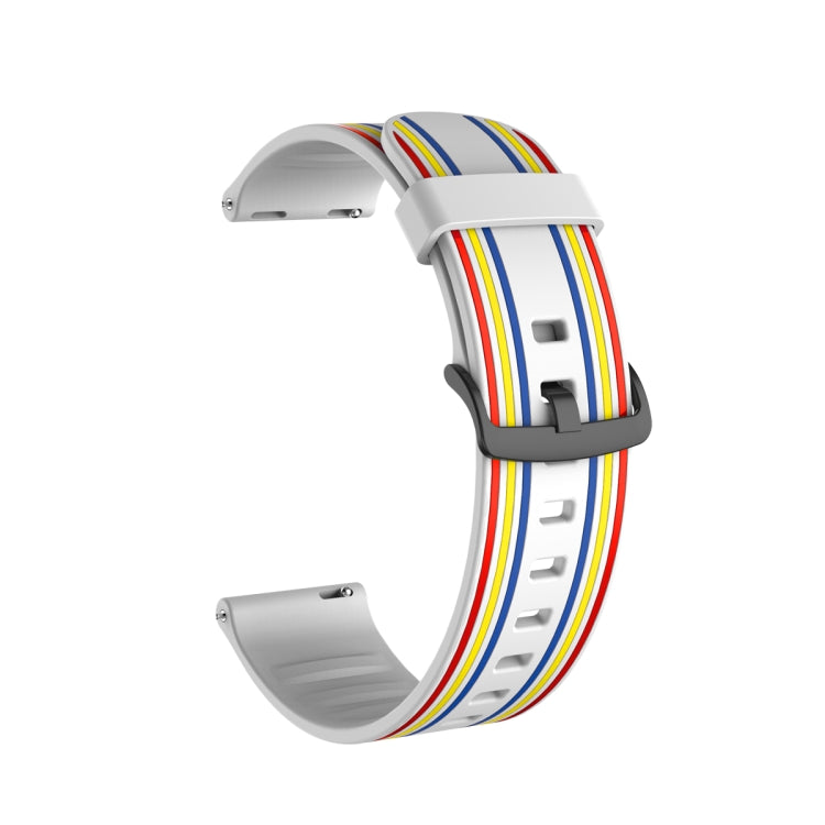 22mm Stripe Silicone Watch Band(White) - Watch Bands by buy2fix | Online Shopping UK | buy2fix