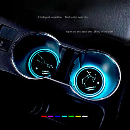 2 PCS Car Constellation Series AcrylicColorful USB Charger Water Cup Groove LED Atmosphere Light(Virgo) - In Car by buy2fix | Online Shopping UK | buy2fix