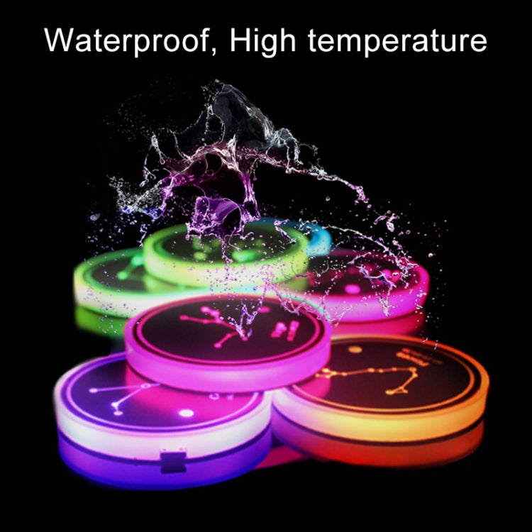 2 PCS Car Constellation Series AcrylicColorful USB Charger Water Cup Groove LED Atmosphere Light(Virgo) - In Car by buy2fix | Online Shopping UK | buy2fix