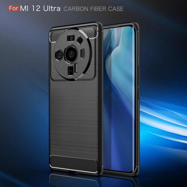 For Xiaomi Mi 12 Ultra 5G Brushed Texture Carbon Fiber TPU Phone Case(Blue) - Xiaomi Cases by GKK | Online Shopping UK | buy2fix