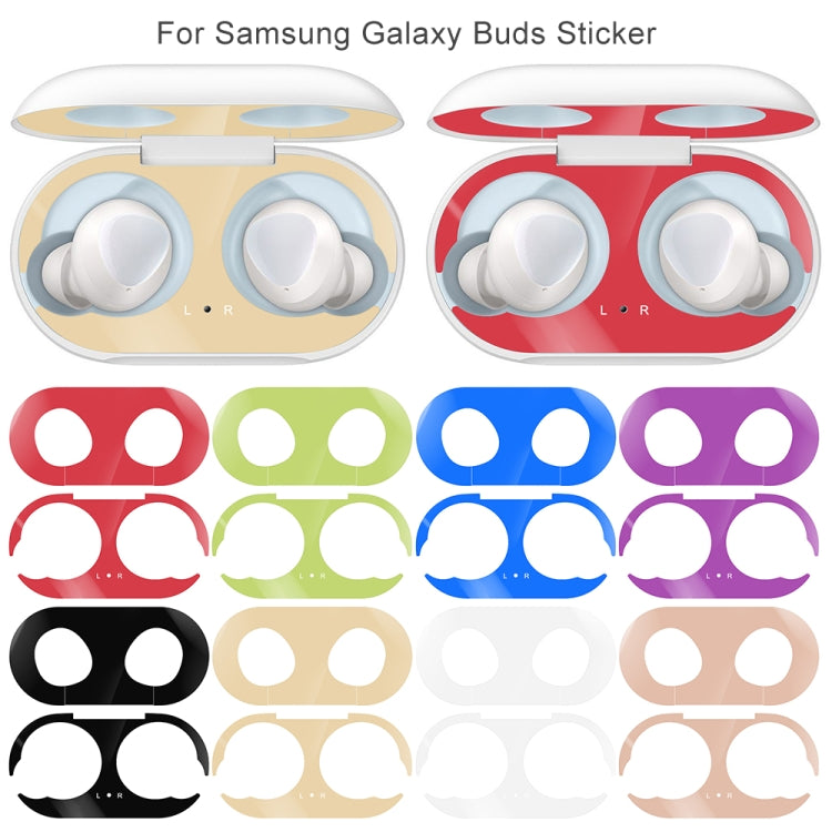 For Galaxy Buds Wireless Bluetooth Earphone Metal Protective Sticker(Blue) - Protective Sticker by buy2fix | Online Shopping UK | buy2fix