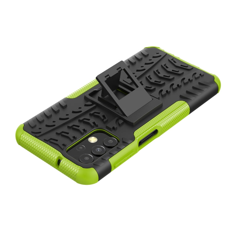 For Samsung Galaxy A13 4G Tire Texture Shockproof TPU+PC Phone Case with Holder(Green) - Samsung Accessories by buy2fix | Online Shopping UK | buy2fix